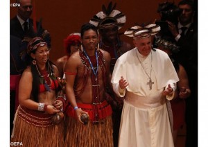 povos indigenas com o papa